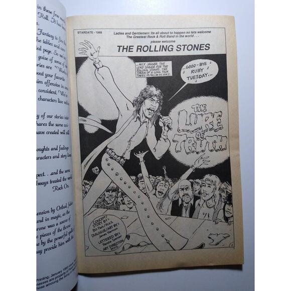 The Rolling Stones Rock Fantasy Comic Jan 1990 Classic Rock Artwork Vintage NOS - Picture 7 of 10